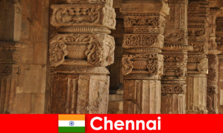 Gli stranieri visitano Chennai in India per vedere i magnifici templi colorati