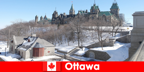 Pittoresco paesaggio invernale a Ottawa in Canada