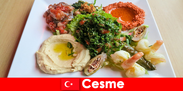 Il cibo sano e la cucina ricca di vitamine sono molto popolari tra i turisti a Cesme Türkiye
